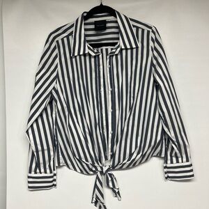 Alex Marie Navy and White Striped Shirt